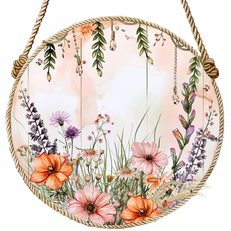 Rustic Circles Wildflowers Midjourney Prompt | PromptBase