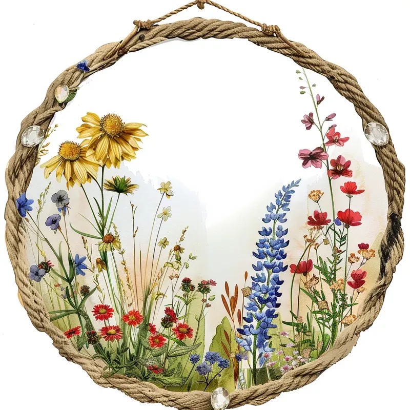 Rustic Circles Wildflowers Midjourney Prompt | PromptBase
