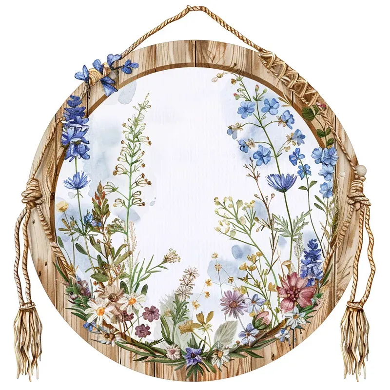 Rustic Circles Wildflowers Midjourney Prompt | PromptBase