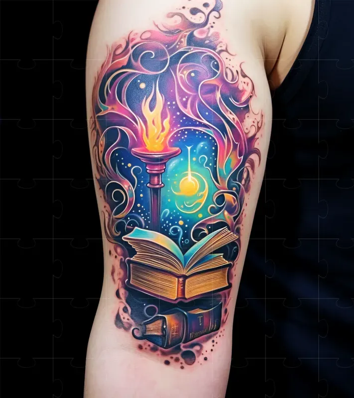 Colorful Tattoo Concept Art Midjourney Prompt | PromptBase