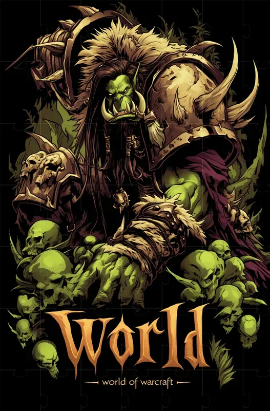 T-shirt Warcraft « Crush Your Enemies » – Noir Coupe Slim, Coton Tagli L, Manches Courtes