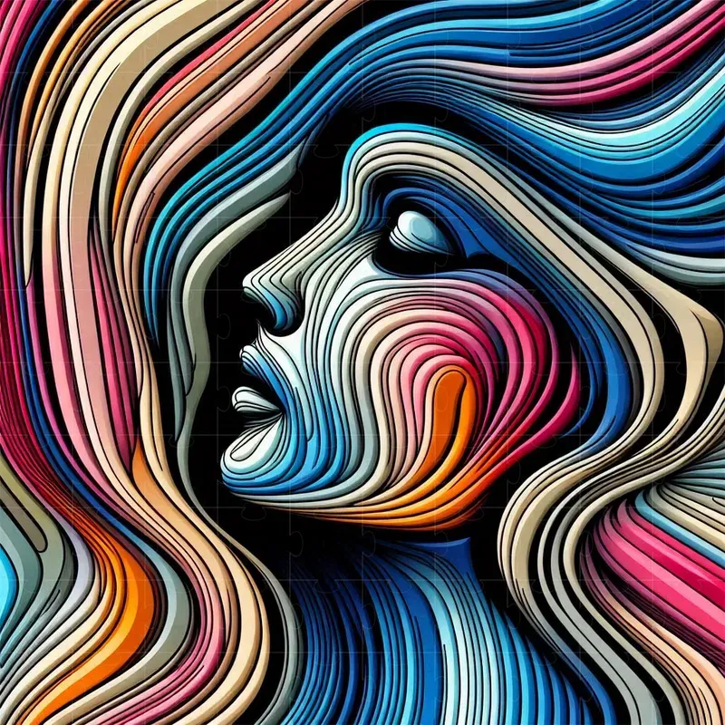 Prismatic Portraits Abstract Line Art DALL·E Prompt | PromptBase