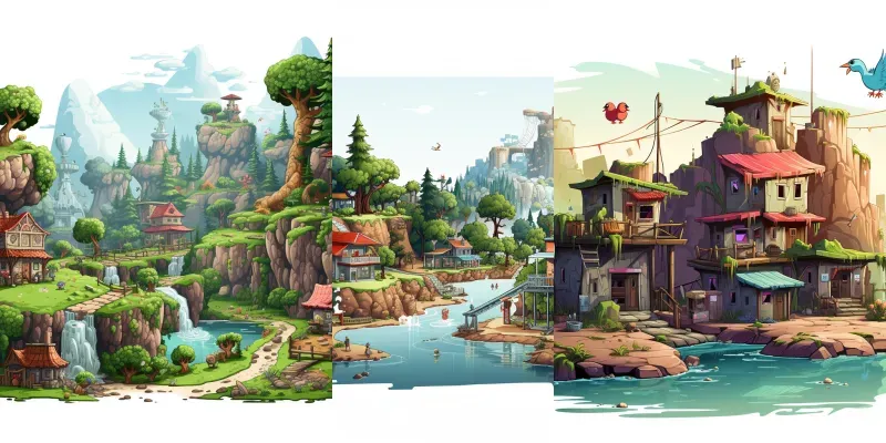 Games Pixel Art Backgrounds Midjourney Prompt | PromptBase