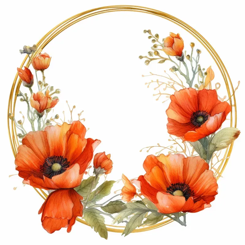 Circular Flower Frames Watercolor Circles Midjourney Prompt | PromptBase
