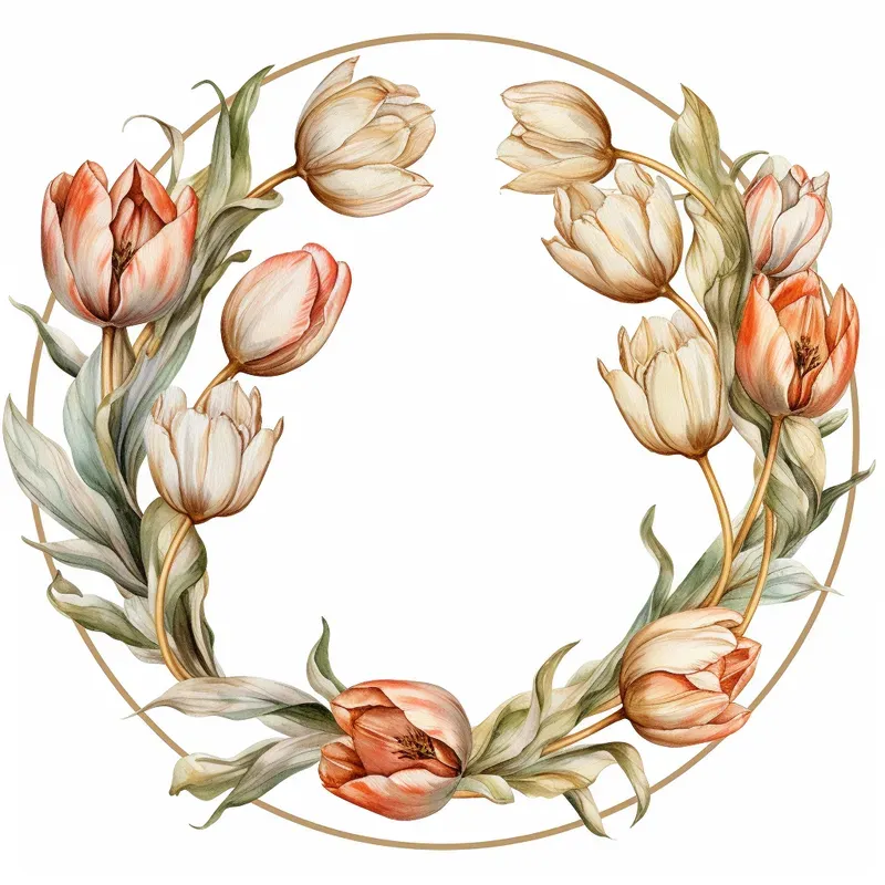 Circular Flower Frames Watercolor Circles Midjourney Prompt | PromptBase