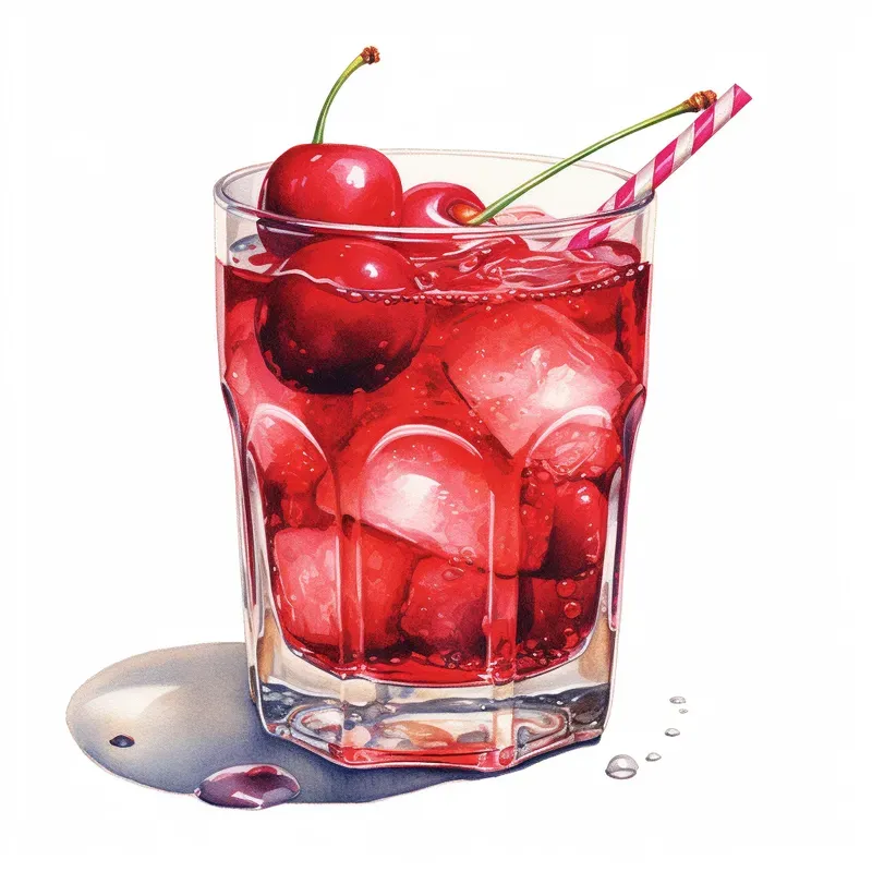 Cocktail Drinks Watercolor Clipart Style Midjourney Prompt