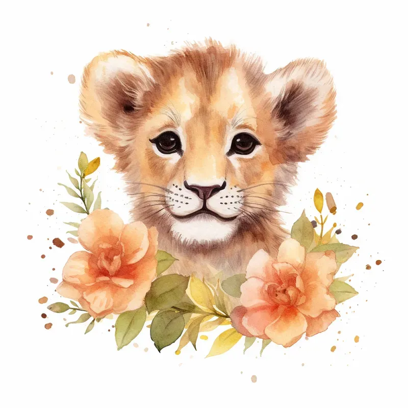 Cute Baby Animals Watercolor Cliparts Midjourney Prompt | PromptBase