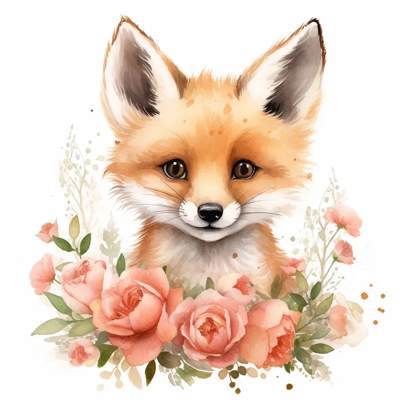 Cute Baby Animals Watercolor Cliparts Midjourney Prompt | PromptBase