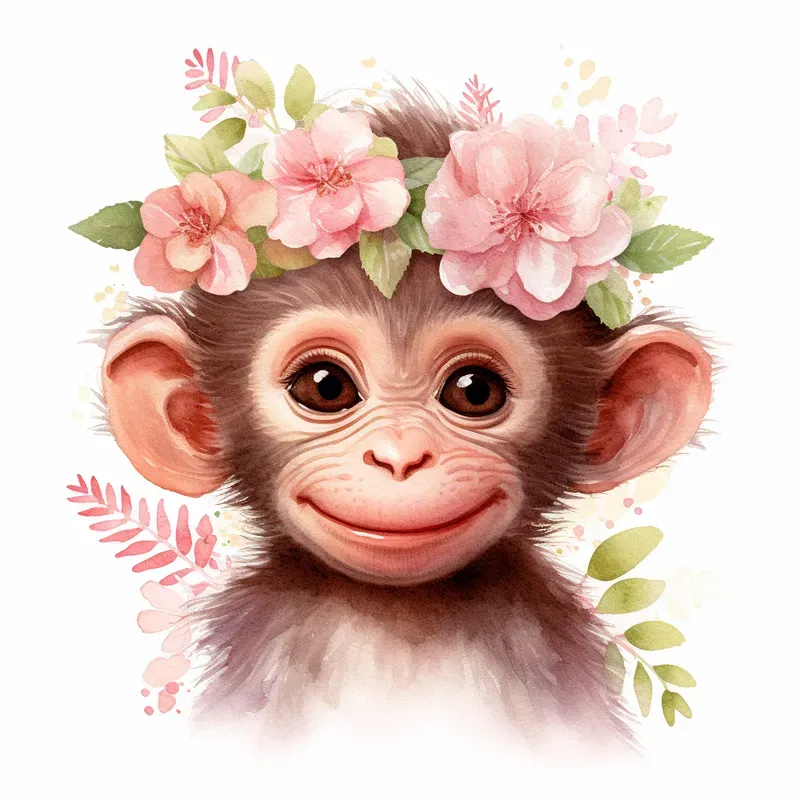 Cute Baby Animals Watercolor Cliparts Midjourney Prompt | PromptBase