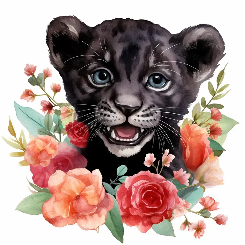 Cute Baby Animals Watercolor Cliparts Midjourney Prompt | PromptBase