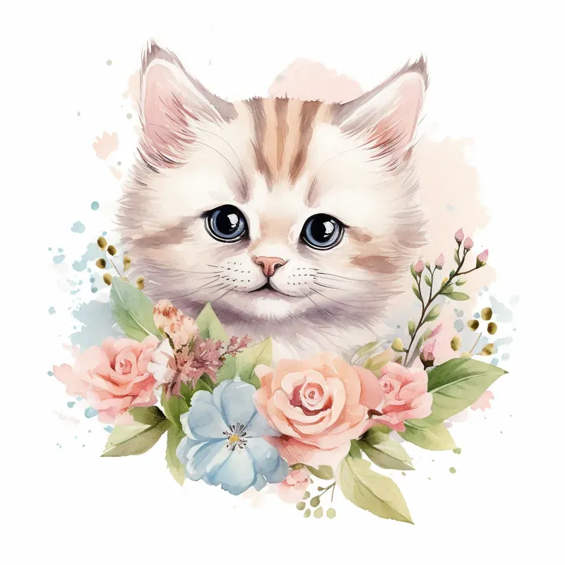 Cute Baby Animals Watercolor Cliparts Midjourney Prompt | PromptBase