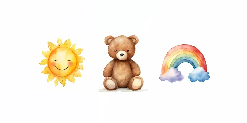 Nursery Room Watercolor Cliparts Babies Art Midjourney Prompt | PromptBase