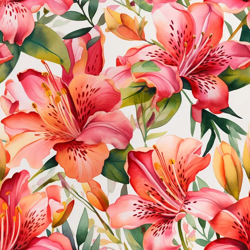 Watercolor Floral Patterns Flower Tiles Midjourney Prompt | PromptBase