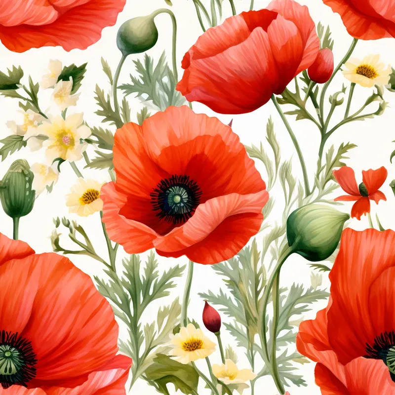 Watercolor Floral Patterns Flower Tiles Midjourney Prompt | PromptBase