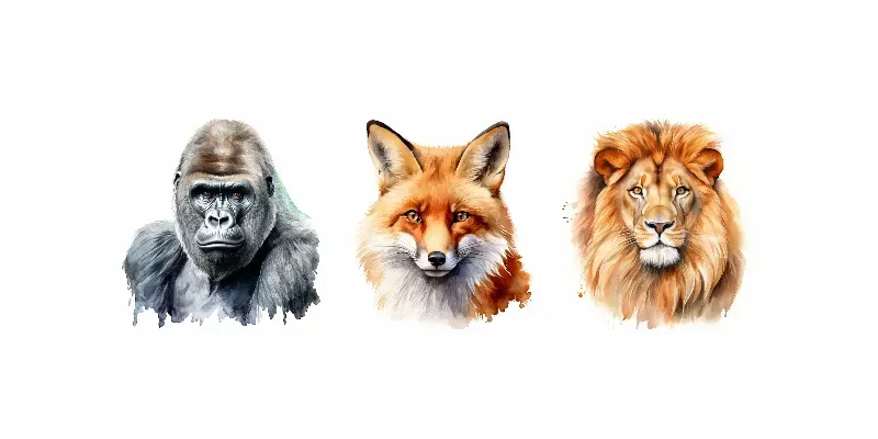 Animal Watercolor Cliparts Illustrations Midjourney Prompt | PromptBase