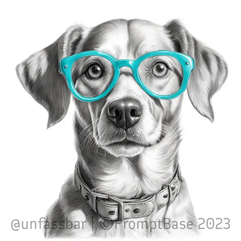 Cute Animal With Glasses Pencil Art Stable Diffusion Prompt | PromptBase