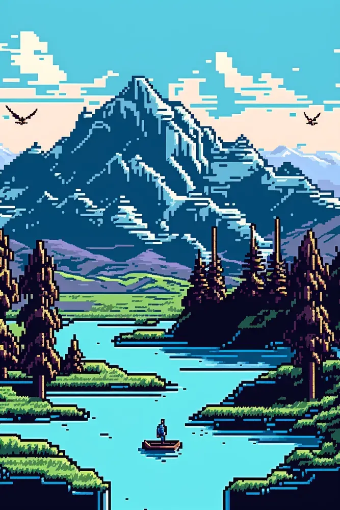 Pixel Art Landscapes Midjourney Prompt | PromptBase