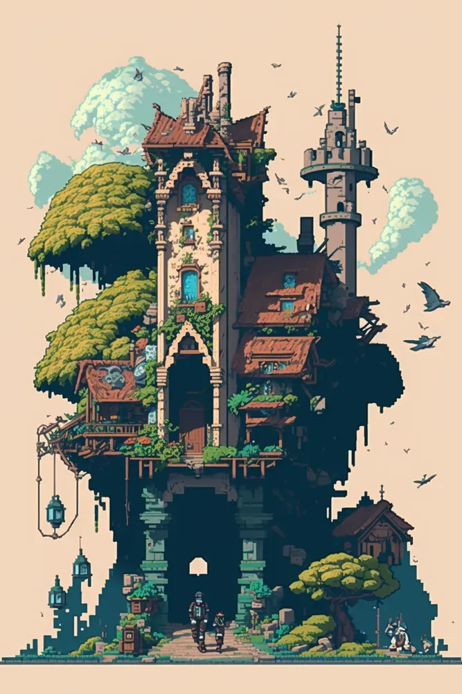 Pixel Art Landscapes Midjourney Prompt | PromptBase