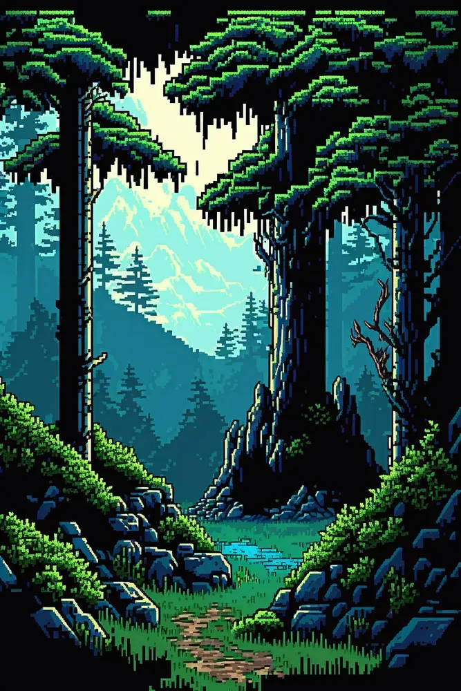 Pixel Art Landscapes Midjourney Prompt | PromptBase