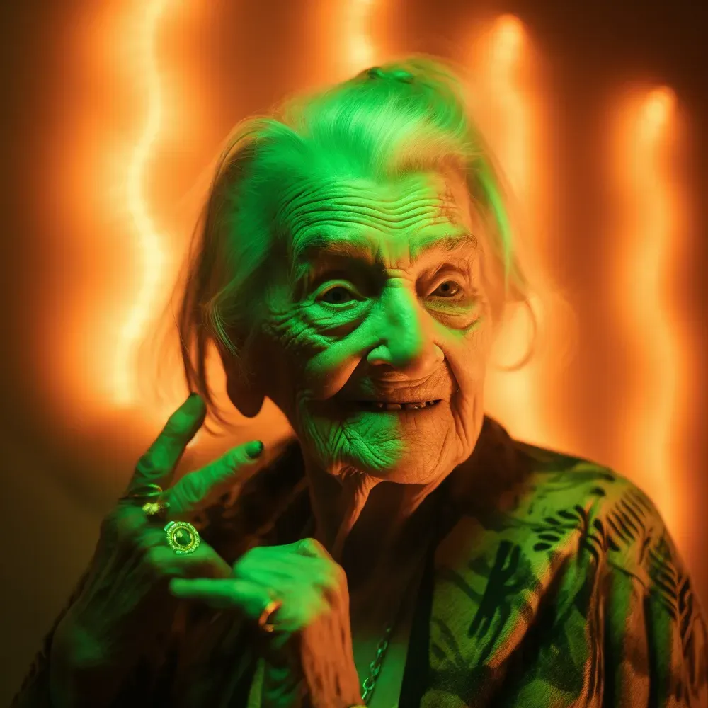 Neon Light Portrait Photos Midjourney Prompt | PromptBase