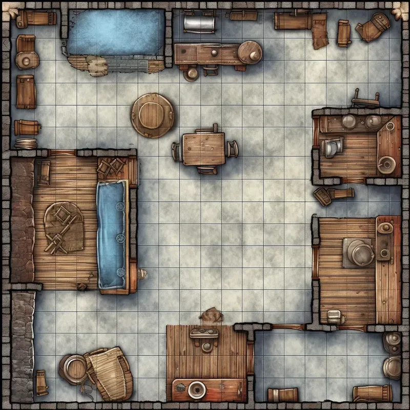 Modular Tabletop RPG Battle Maps Midjourney Prompt | PromptBase