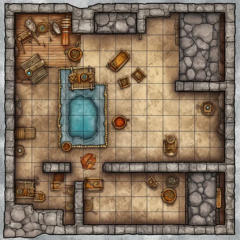 Modular Tabletop RPG Battle Maps Midjourney Prompt | PromptBase