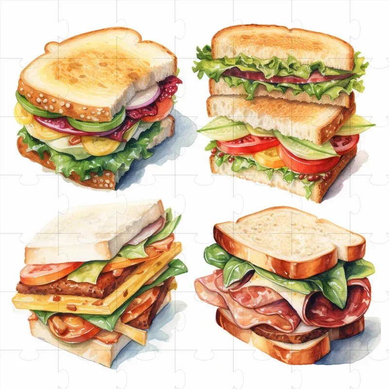 Food Clipart Watercolor Sets Midjourney Prompt | PromptBase