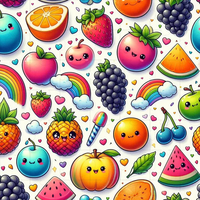 Cartoon Seamless Patterns Rainbow Shades DALL·E Prompt | PromptBase