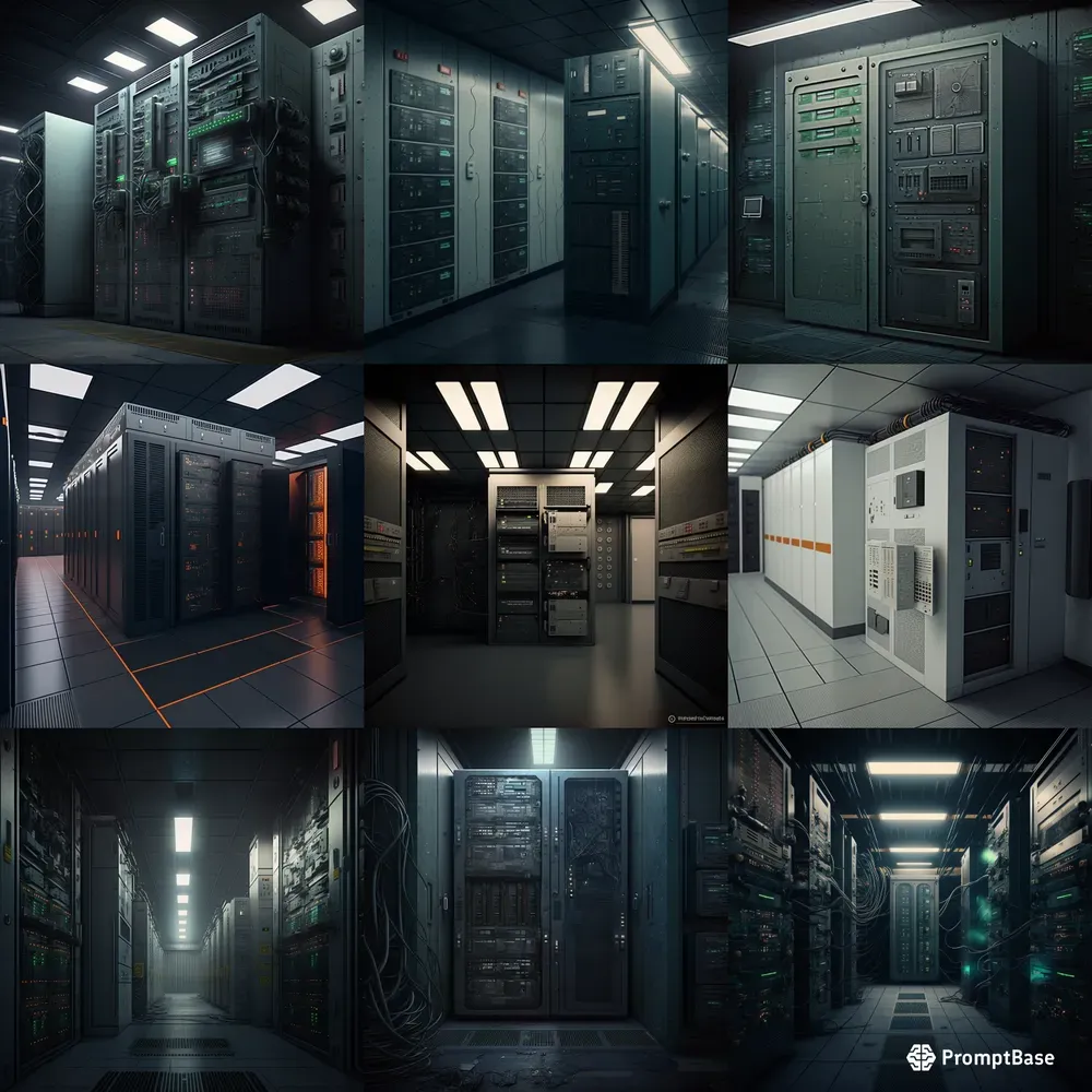 High Tech Server Rooms Midjourney Prompt | PromptBase