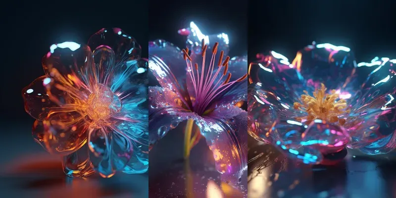 Futuristic Flower Wallpapers Midjourney Prompt | PromptBase