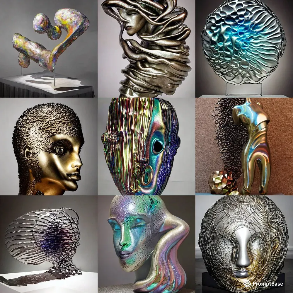 Mysterious Metallic Geometric Shapes Stable Diffusion Prompt Promptbase