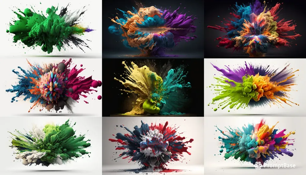 exploding ink drawings midjourney prompt | promptbase... Customisable Colourful Explosions Midjourney Prompt | PromptBase