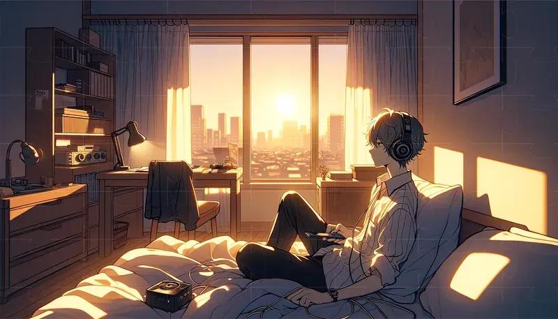 Lofi Music Anime Illustration Wallpapers DALL·E Prompt | PromptBase