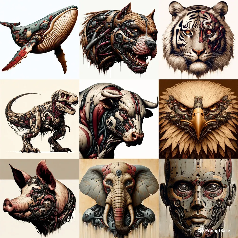 Tech Animals Tech Animals Futuristic Charm Poster DALL·E Prompt | PromptBase