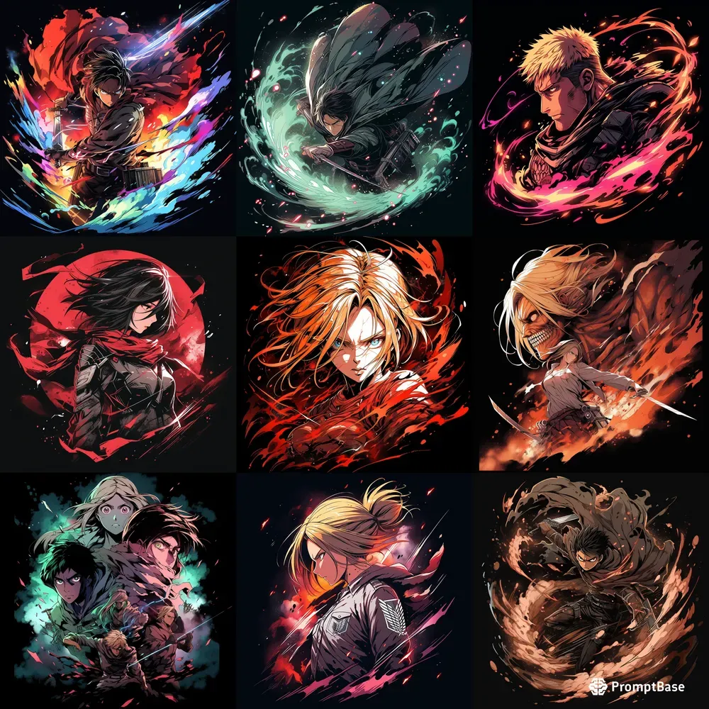 Attack On Titan Tshirt Designs Midjourney Prompt | PromptBase