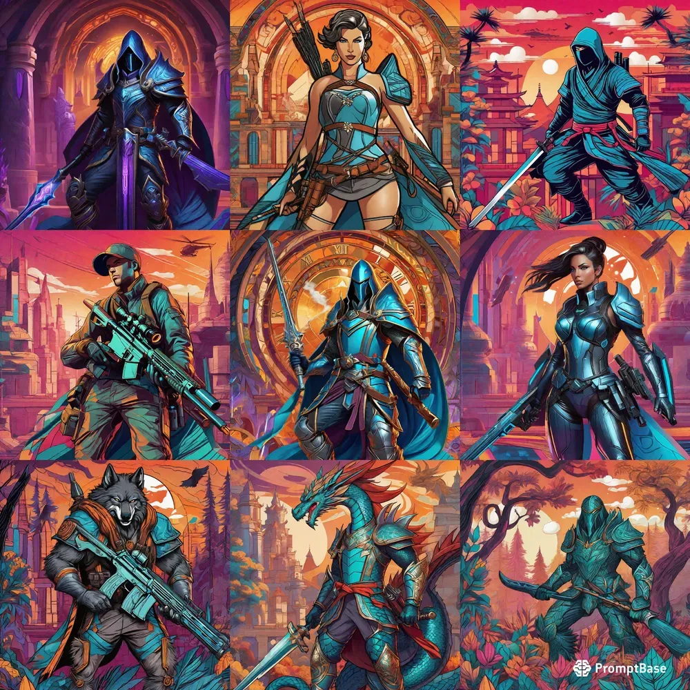 Game Character Illustrations Stable Diffusion Prompt | PromptBase