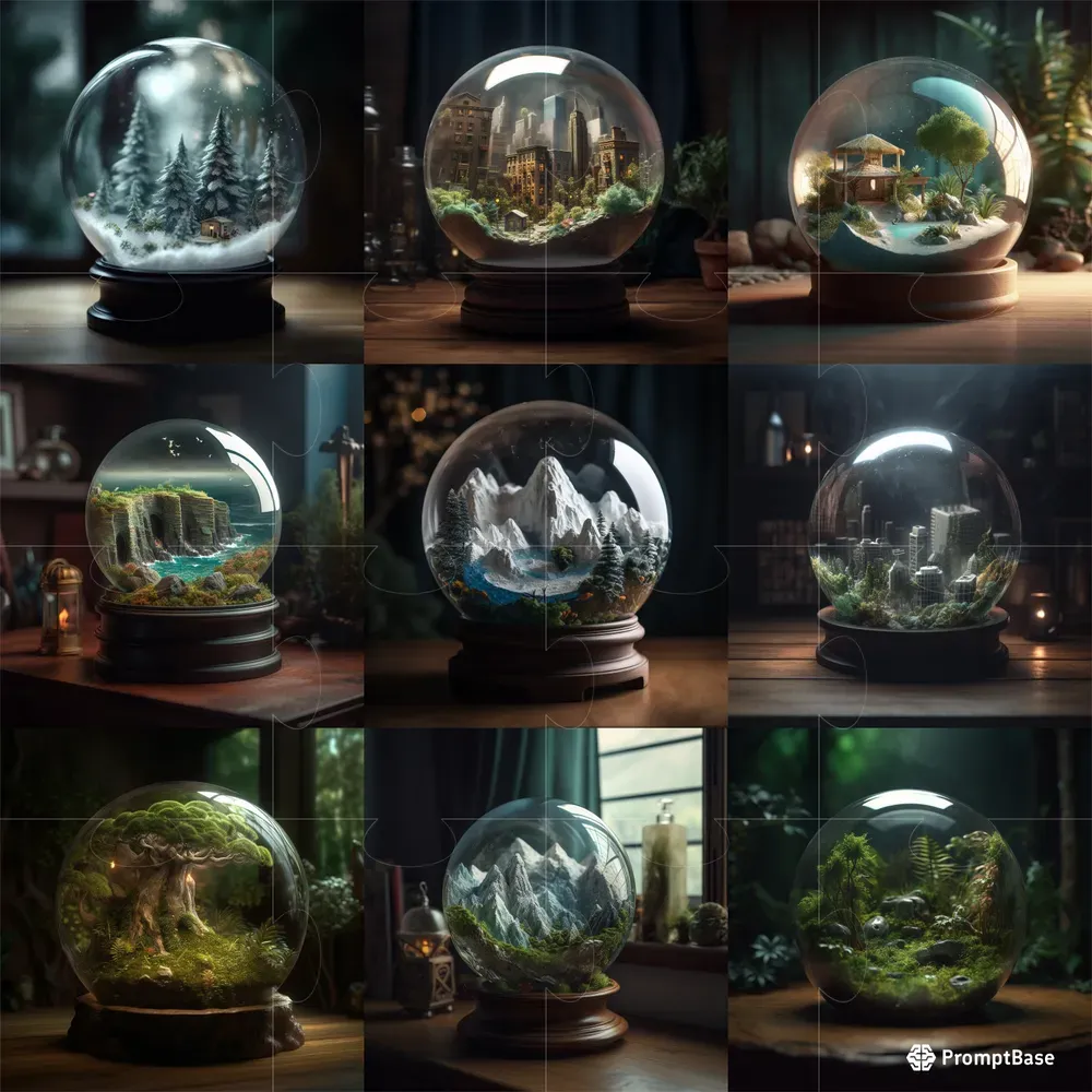 Sphere Terrariums Midjourney Prompt PromptBase