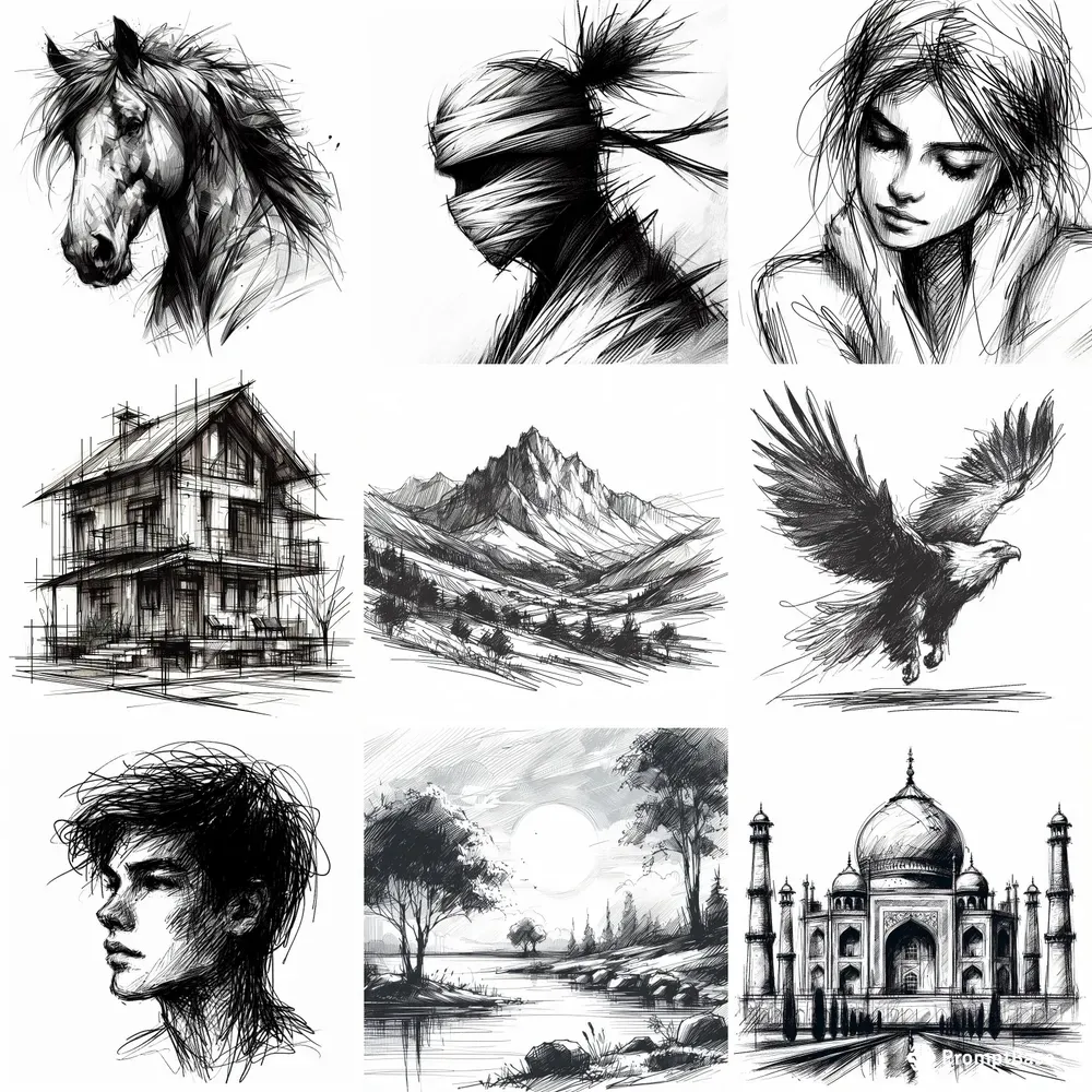 Rough Sketch Drawings DALL·E Prompt | PromptBase