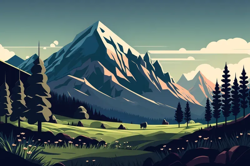 Landscape Vector Illustrations Midjourney Prompt | PromptBase
