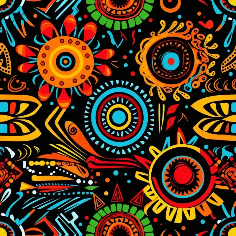 Repeating African Tribal Essence Pattern Midjourney Prompt | PromptBase