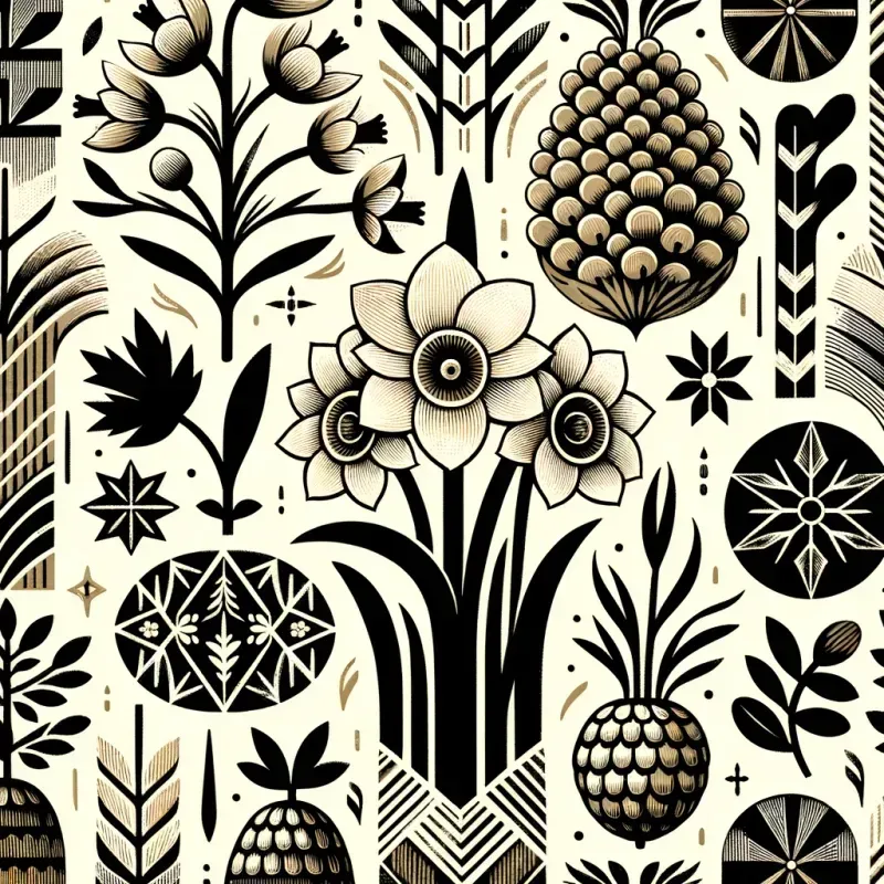 Elegant Botanical Linocut Patterns DALL·E Prompt | PromptBase