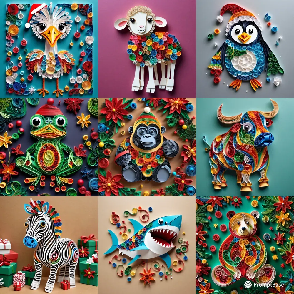 Quilling Paper Art Animals Stable Diffusion Prompt | PromptBase