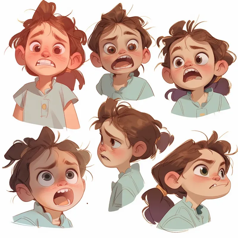 2D Animation Character Expressions Midjourney Prompt | PromptBase
