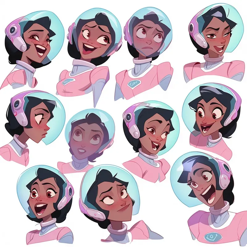 2D Animation Character Expressions Midjourney Prompt | PromptBase