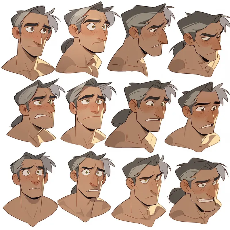 2D Animation Character Expressions Midjourney Prompt | PromptBase