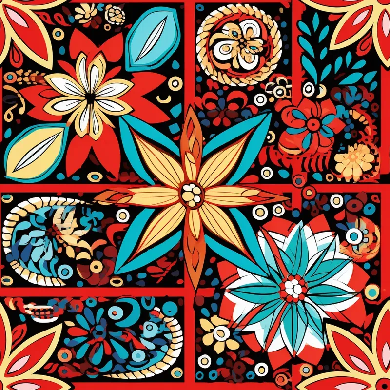 Textile Art Inspired Seamless Patterns Midjourney Prompt | PromptBase