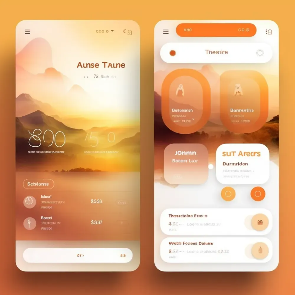 Mock App Example Bold Cellphone App Mock Ups Midjourney Prompt | PromptBase