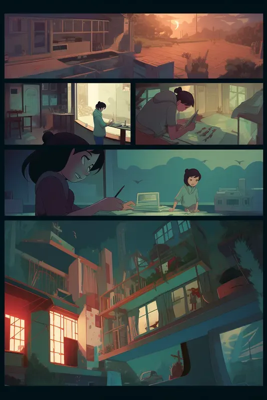 Saturated Scenic Comic Book Pages Midjourney Prompt | PromptBase