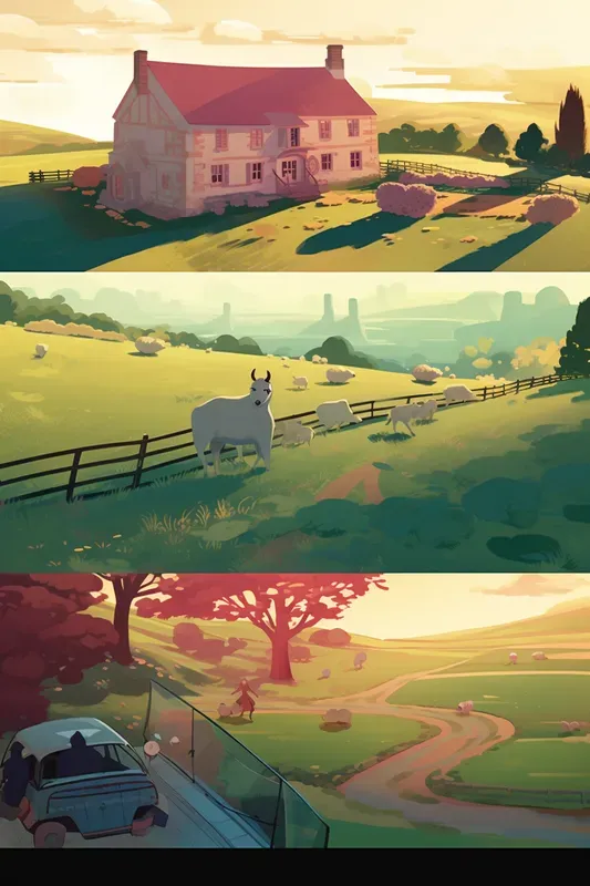 Saturated Scenic Comic Book Pages Midjourney Prompt | PromptBase
