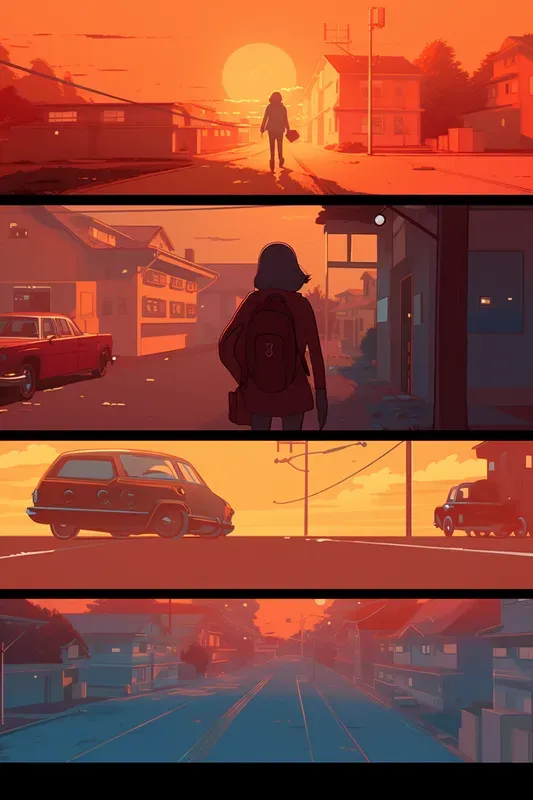 Saturated Scenic Comic Book Pages Midjourney Prompt | PromptBase